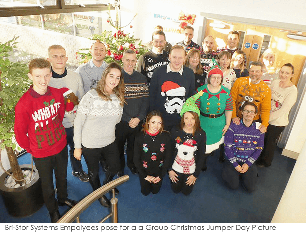 The team in Christmas jumpers