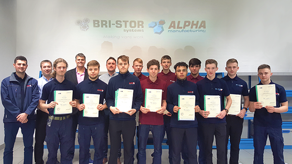 Apprentices with their certificates